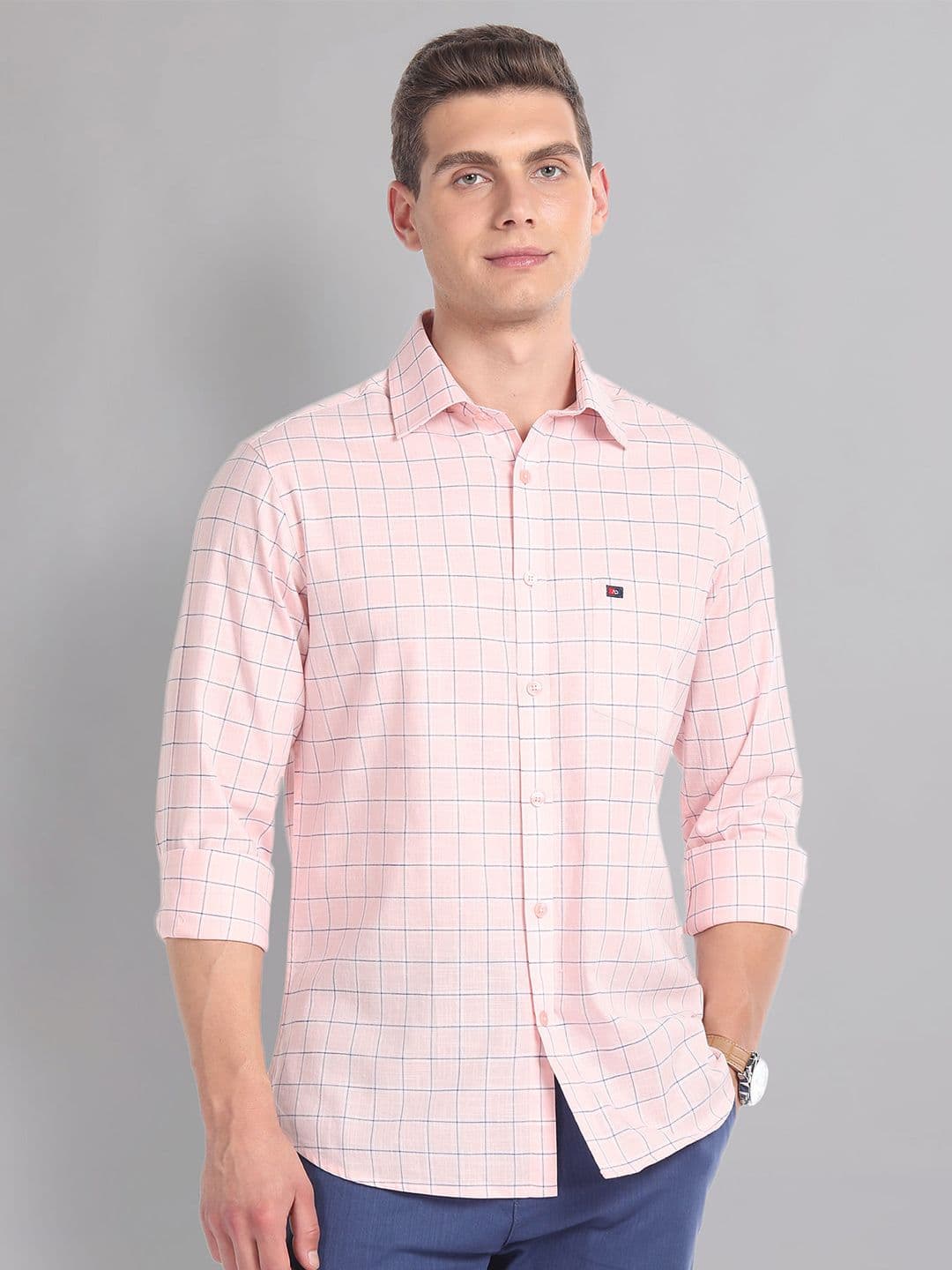 AD By Arvind Tartan Check Cotton Summer Shirt - view 1