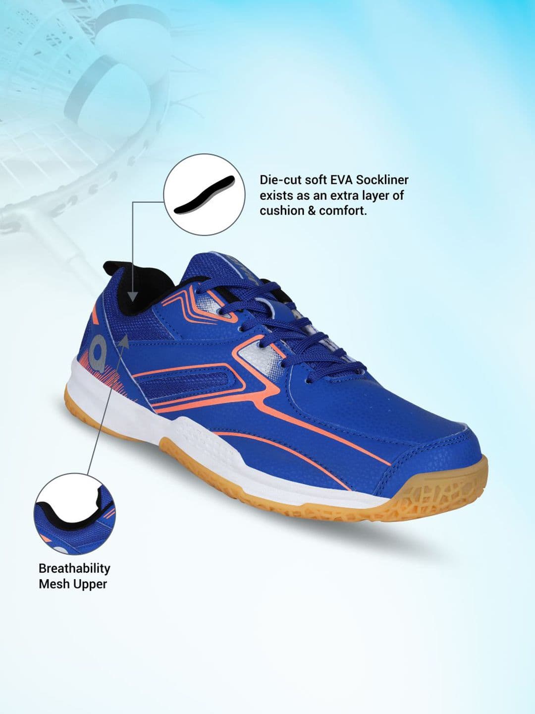Aivin Men Effort Court Badminton Shoe- Blue - view 1