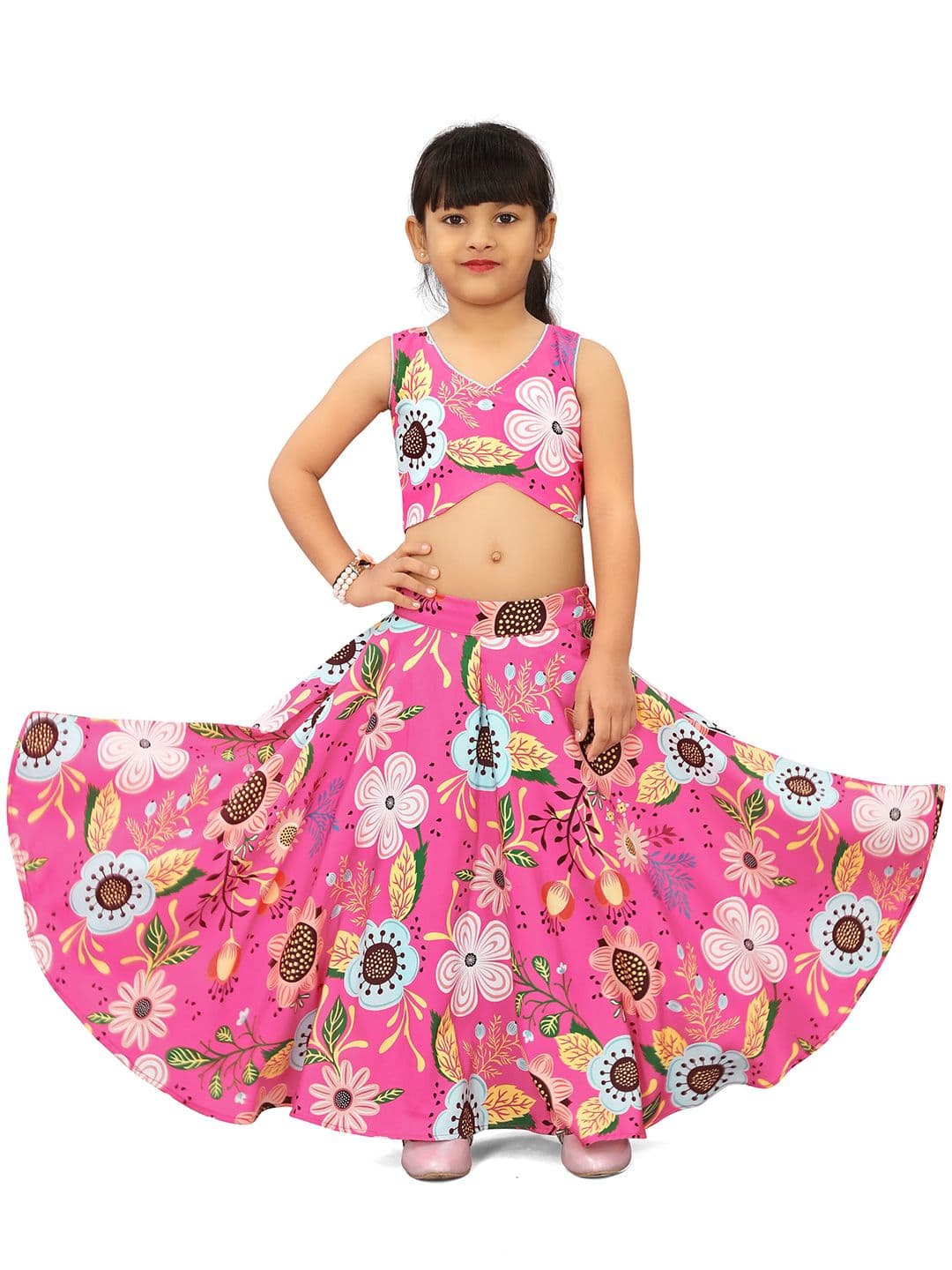 BAESD Girls Printed Ready to Wear Lehenga & Blouse - view 1