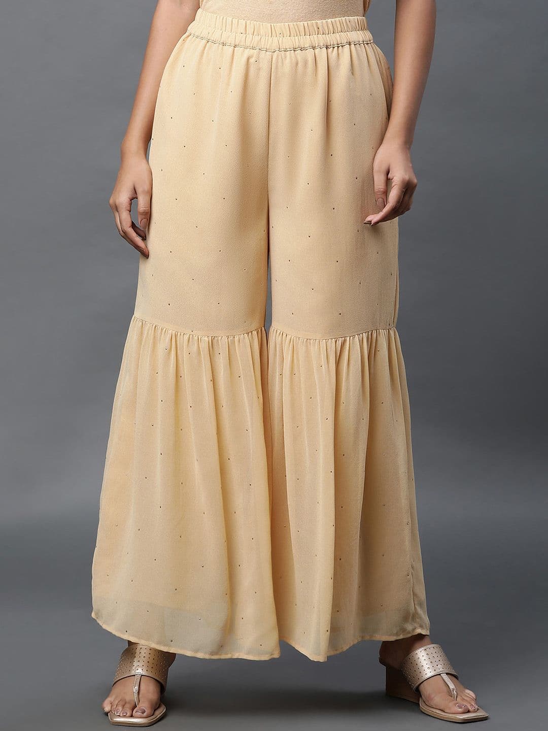 elleven Women Flared Geometric Embellished Sharara - view 1