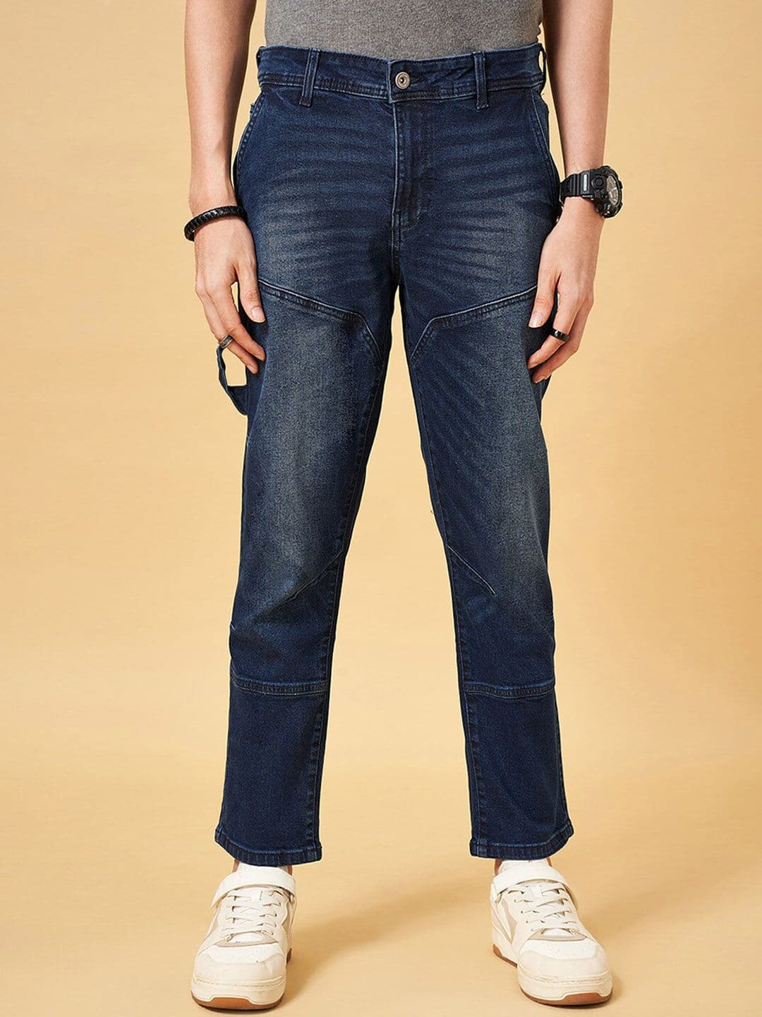 SF JEANS by Pantaloons Men Straight Fit Clean Look Stretchable Jeans - view 1