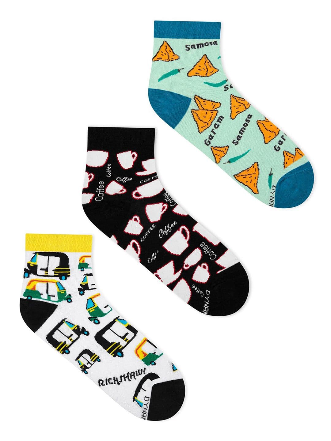Dynamocks Unisex Pack Of 3 Patterned Ankle Length Socks - view 1