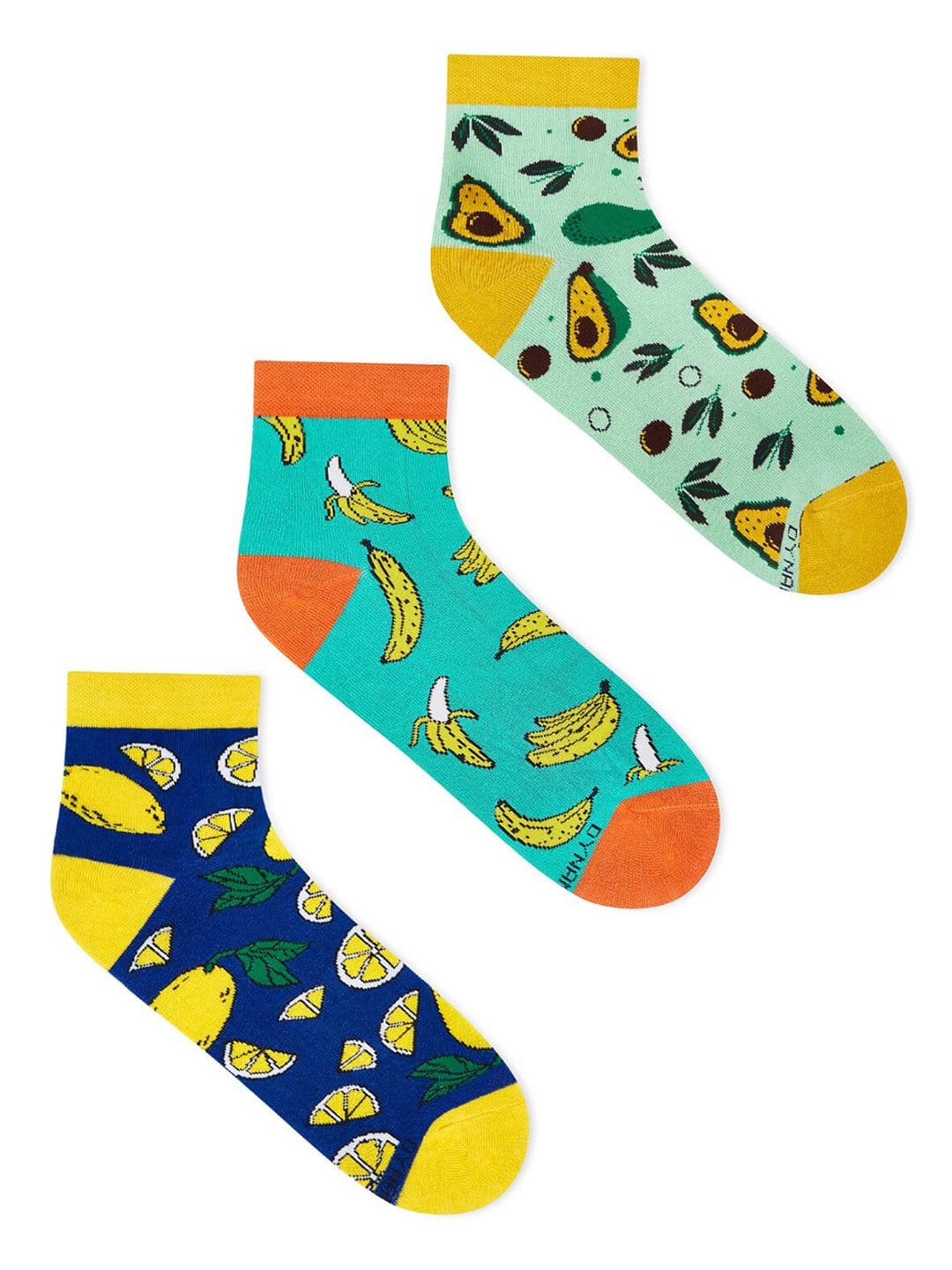 Dynamocks Unisex Pack of 3 Patterned Ankle-Length Socks - view 1