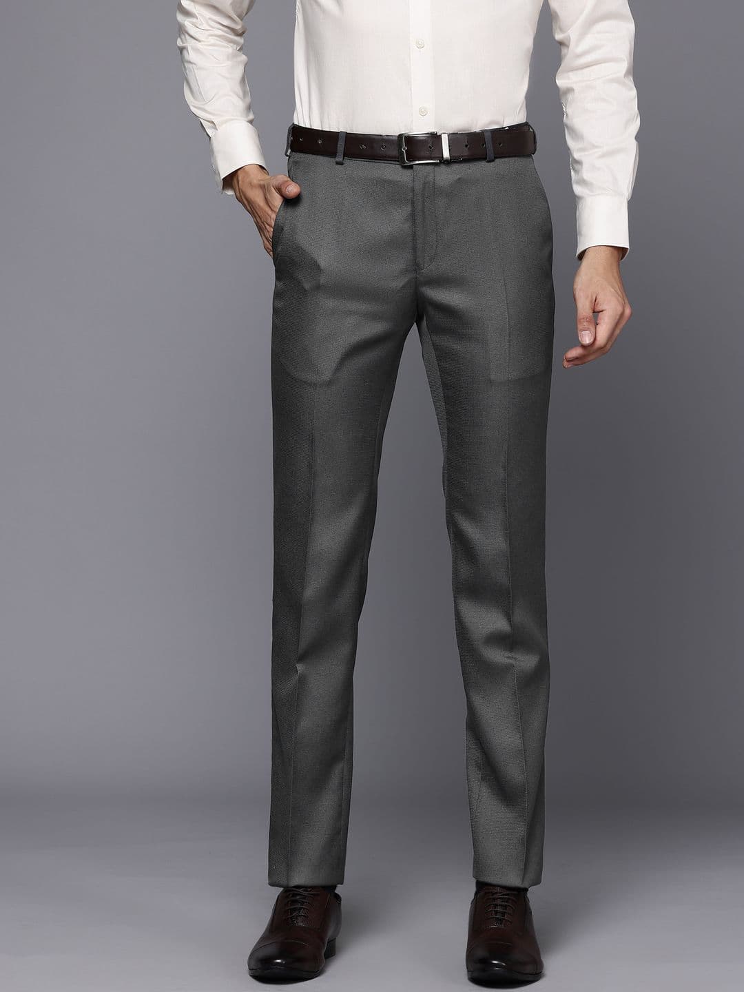 Raymond Men Textured Slim Fit Trousers - view 1