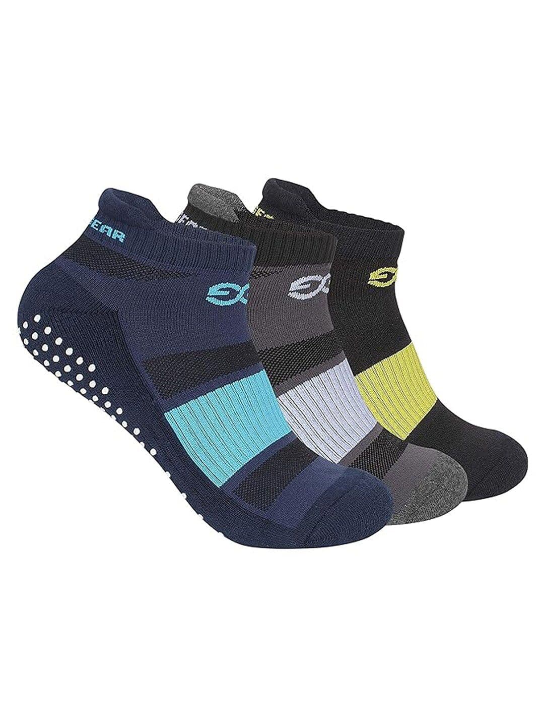 SuperGear Men Pack Of 3 Patterned Cotton Breathable Yoga Ankle Length Socks - view 1