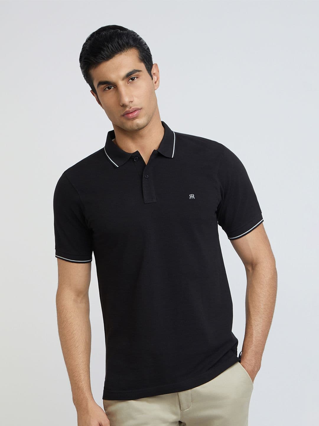 Raymond Pure Cotton Modern Fit Polo Collar T-shirt - view 1