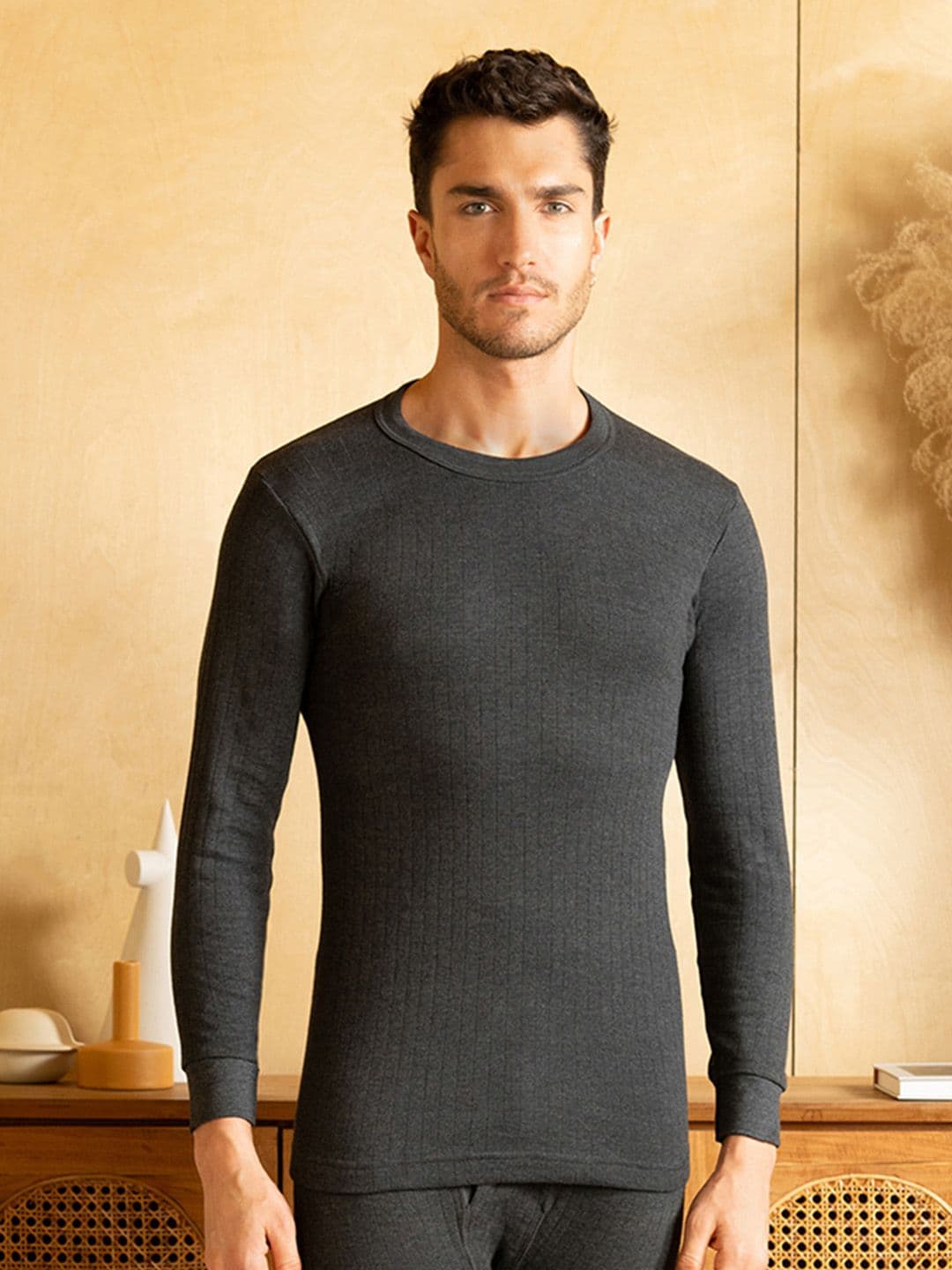 LUX PARKER Round Neck Cotton Thermal Top - view 1