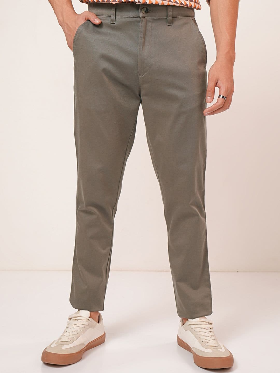 HIGHLANDER Premium Satin Chino Tapered Fit Trousers - view 1