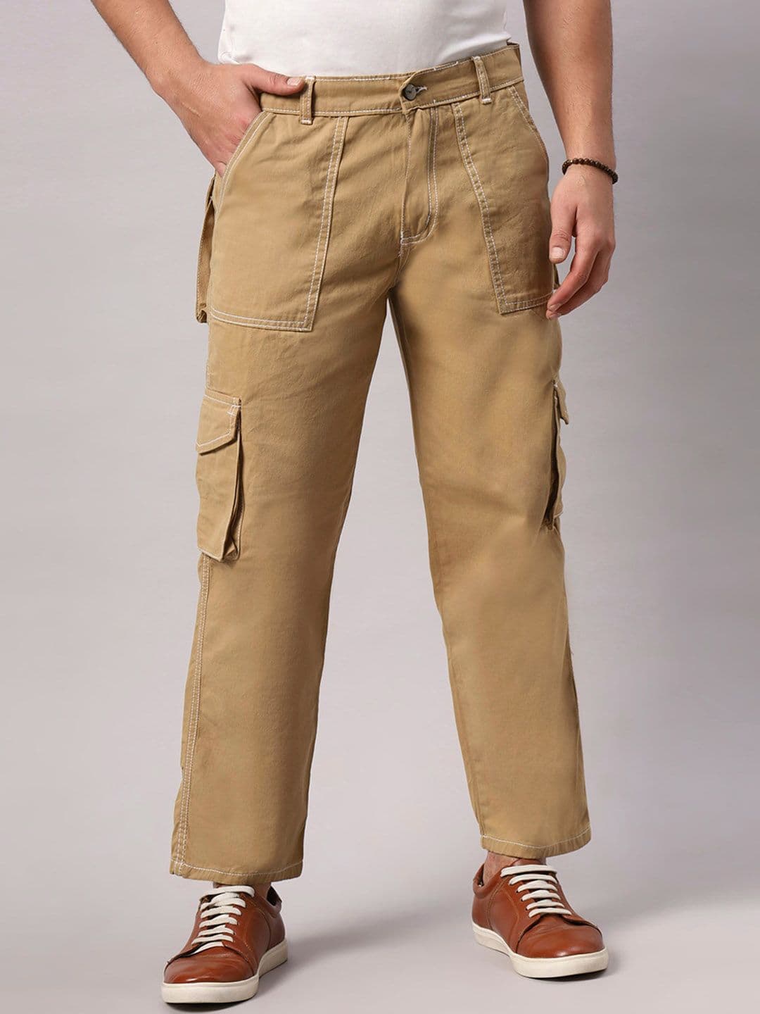 ARBIA FUNKI Men Mid-Rise Clean Look Cargo Style Cotton Jeans - view 1