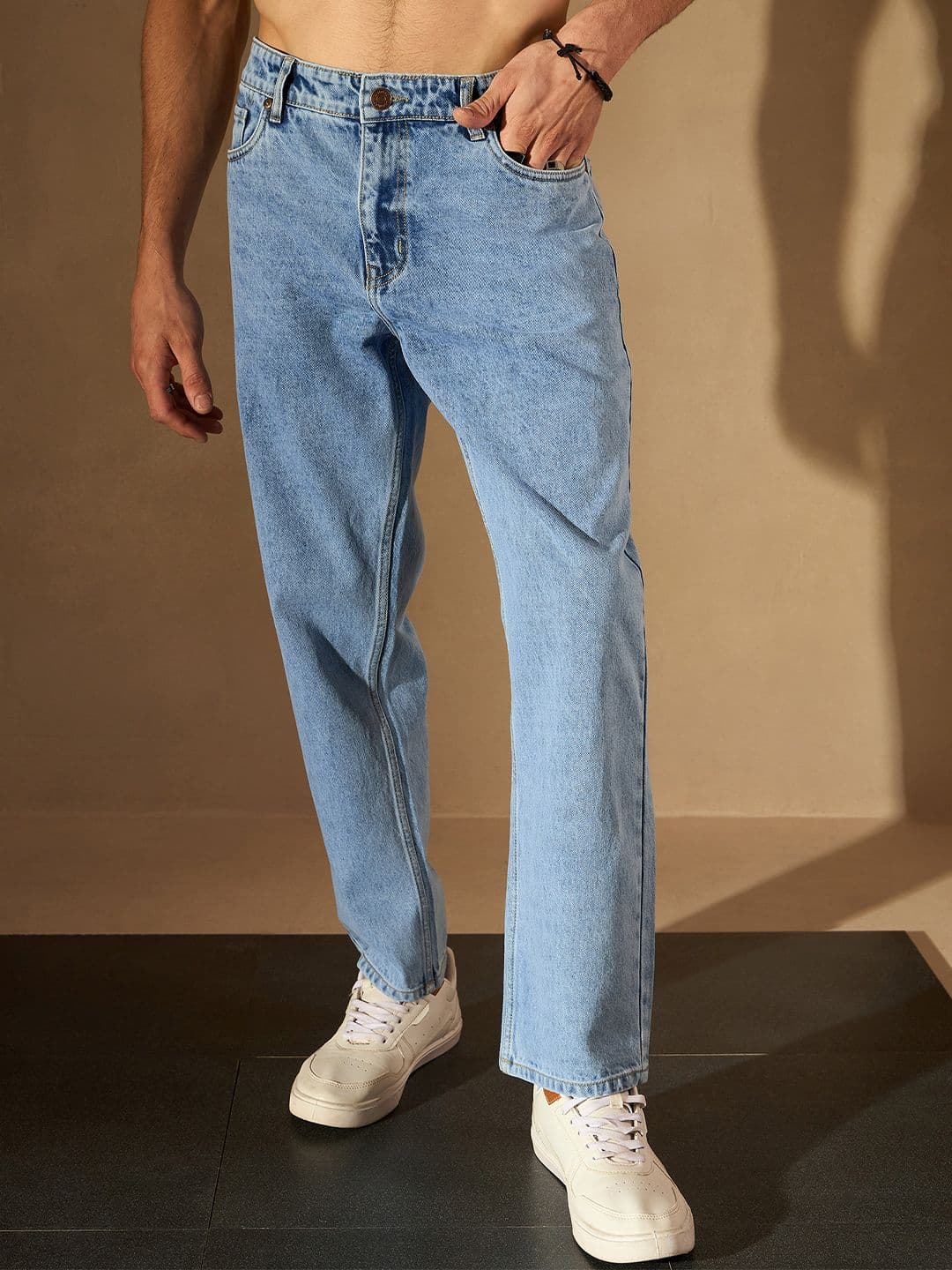 DENNISON Men Smart Baggy Fit Clean Look Heavy Fade Cotton Jeans - view 1