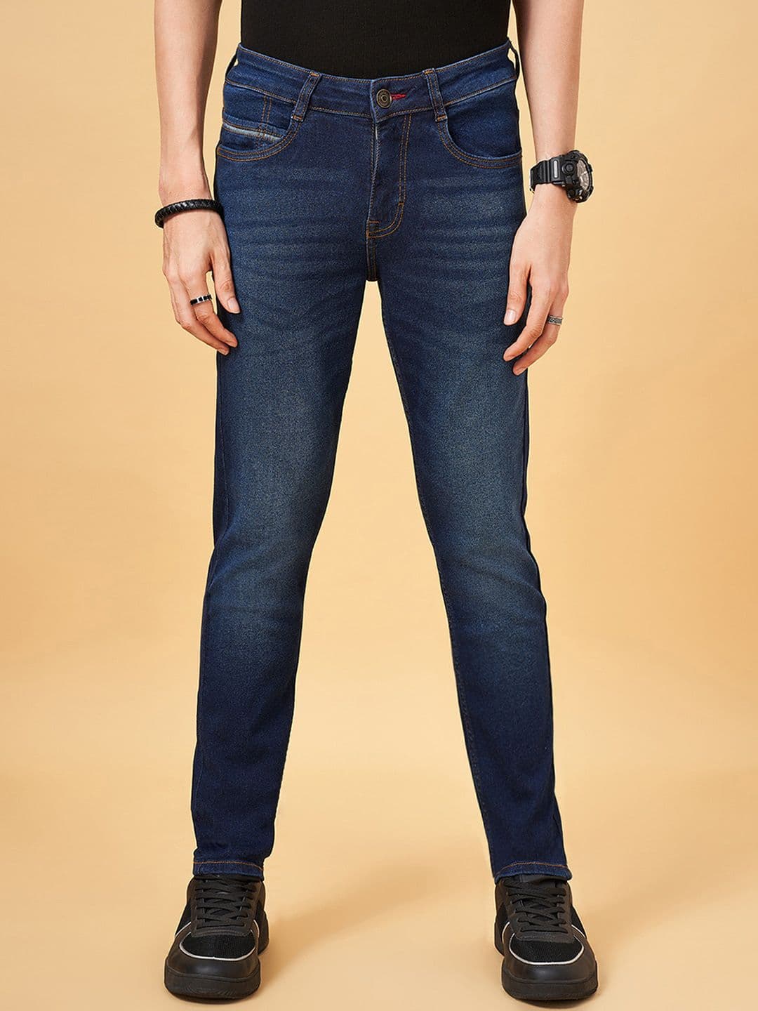 SF JEANS by Pantaloons Men Skinny Fit Clean Look Light Fade Jeans - view 1