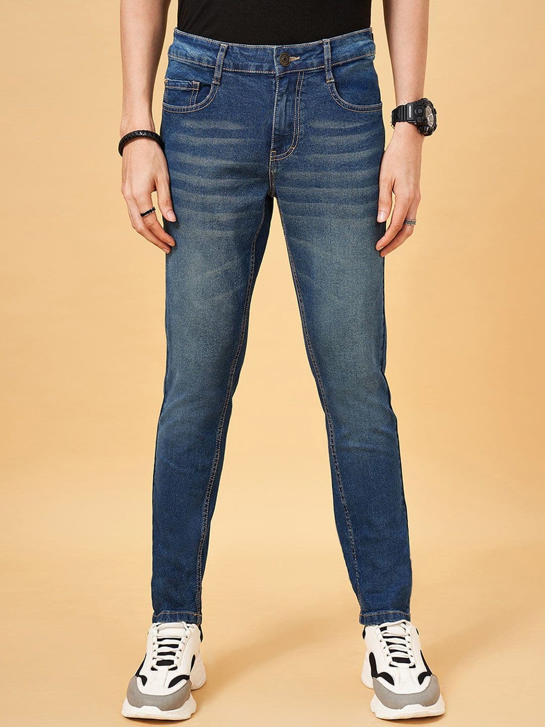 SF JEANS by Pantaloons Men Skinny Fit Light Fade Jeans - view 1