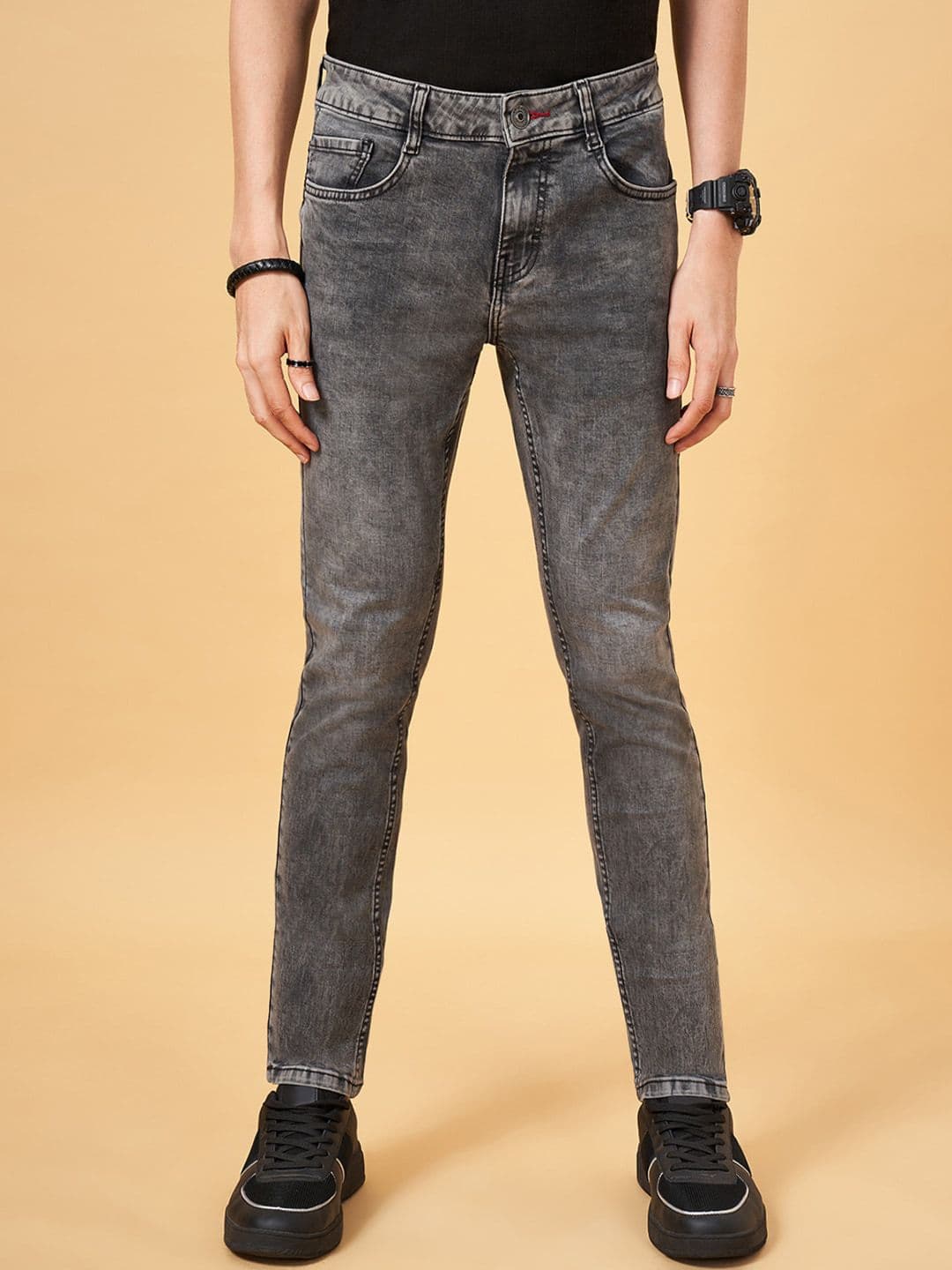 SF JEANS by Pantaloons Men Skinny Fit Clean Look Heavy Fade Jeans - view 1