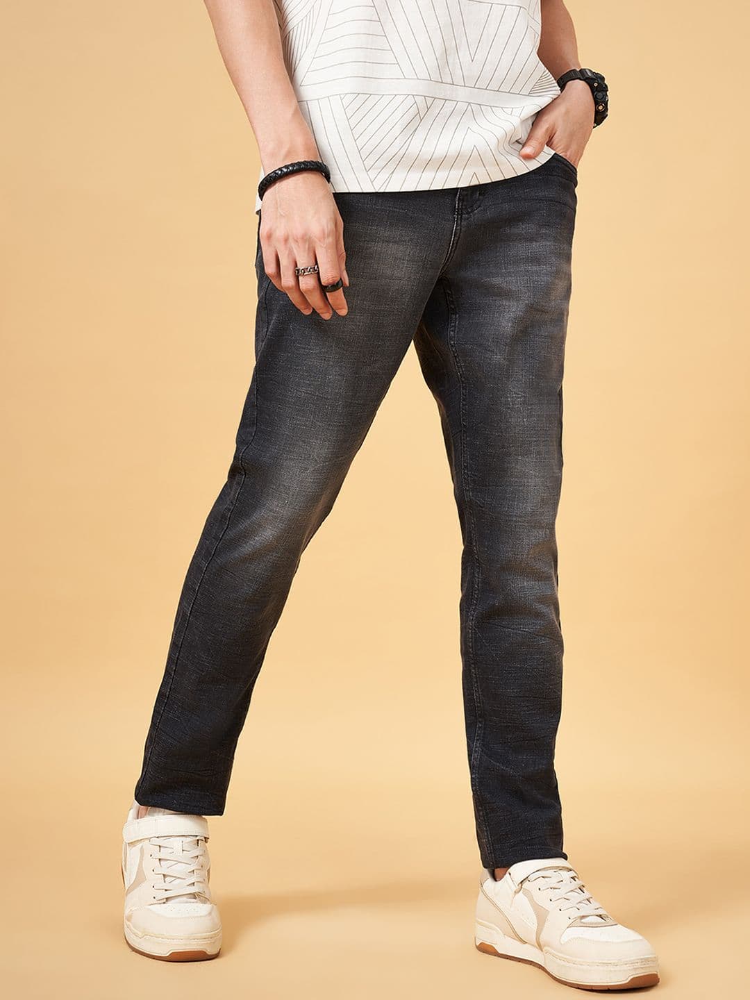 SF JEANS by Pantaloons Men Skinny Fit Light Fade Jeans - view 1