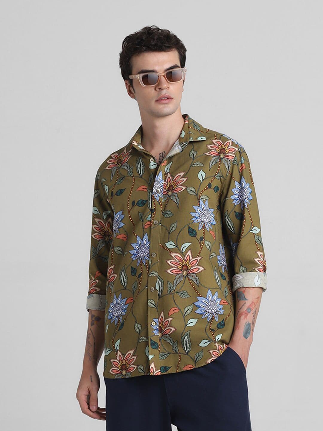 Jack & Jones Men Floral Opaque Printed Casual Shirt - view 1