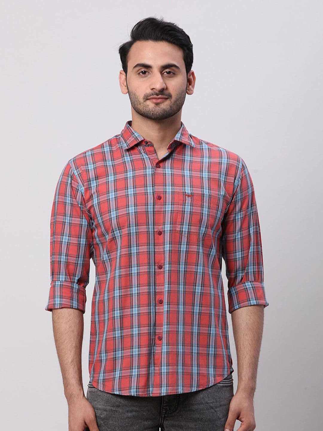 Park Avenue Men Slim Fit Opaque Checked Casual Shirt - view 1