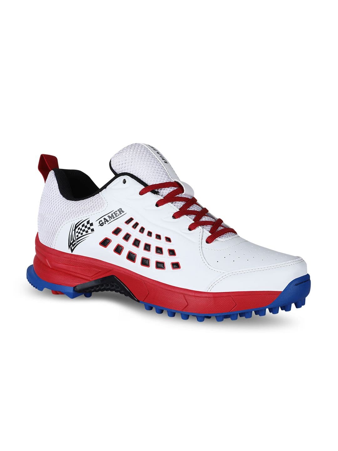 Aivin Men Gamer Cricket Shoes- White & Maroon - view 1