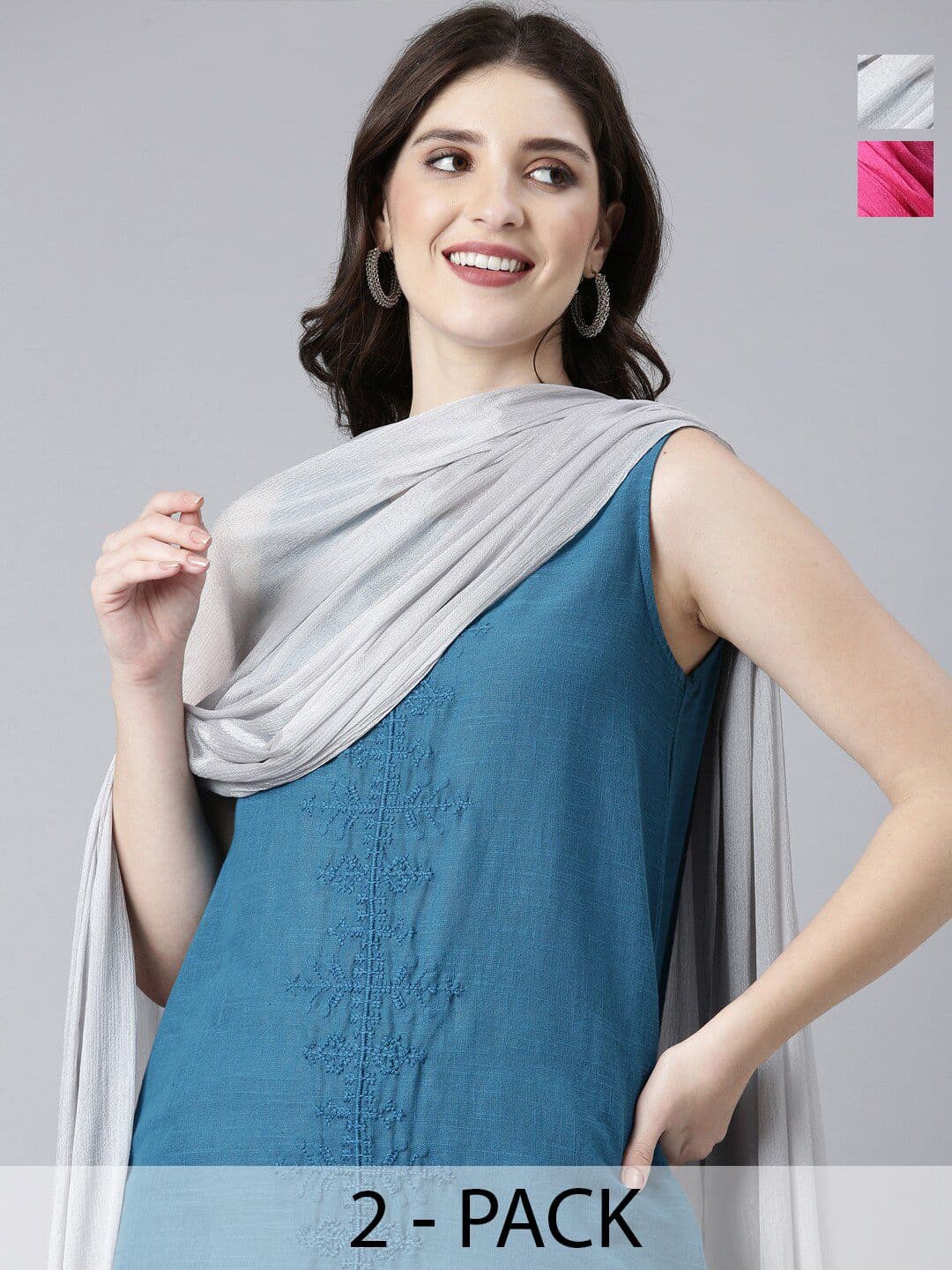 TWIN BIRDS Pack Of 2 Lightweight Shimmer Shawl - view 1