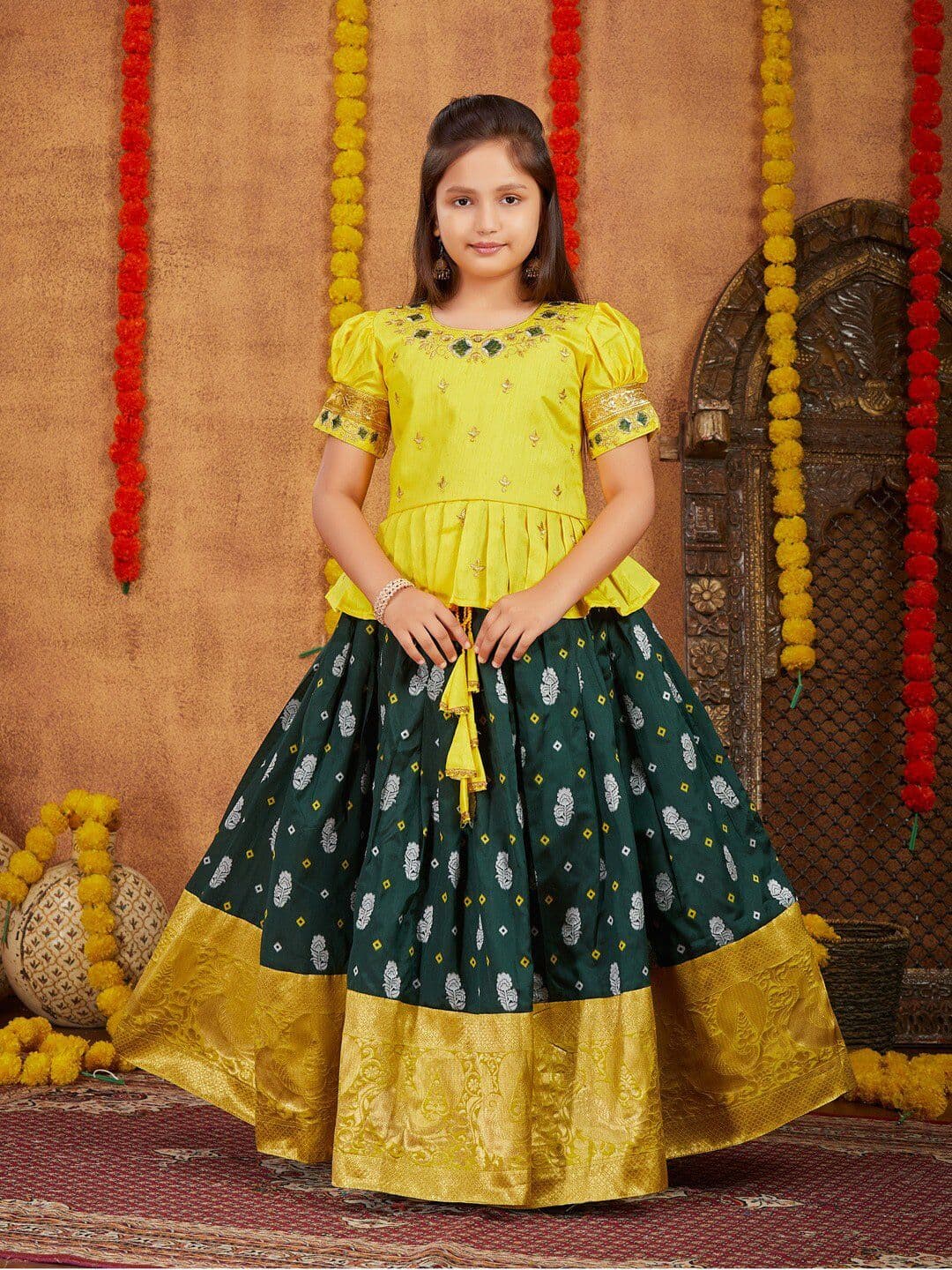 Aarika Girls Embroidered Ready to Wear Lehenga & Blouse - view 1