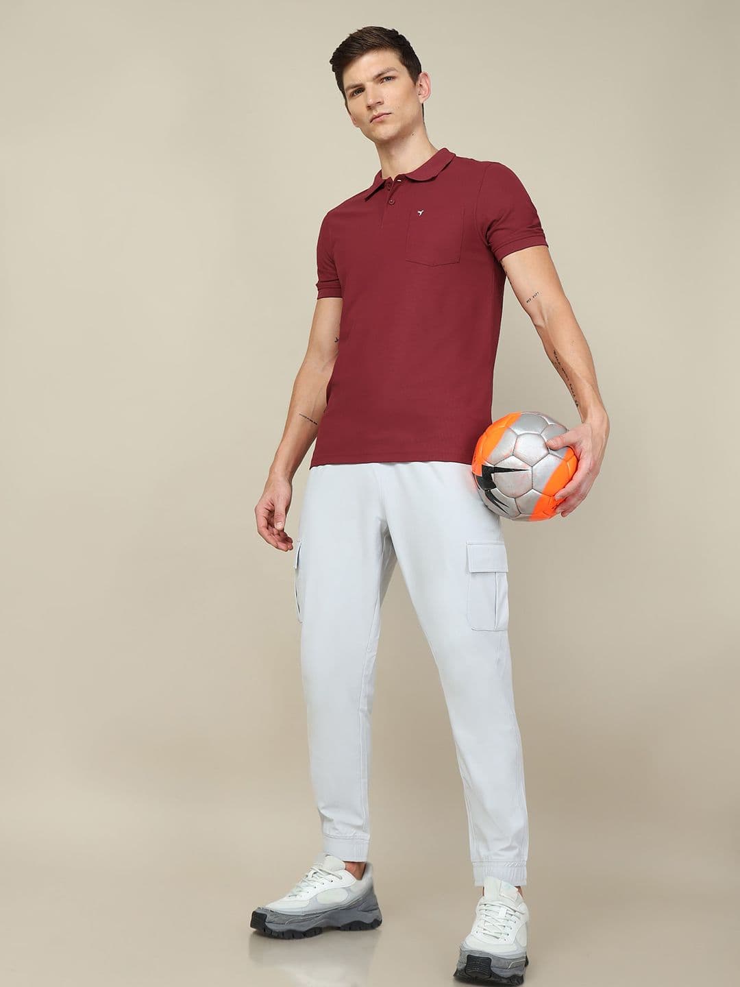 Technosport Men Solid Slim Fit Anti Static Polo T-shirt with Pocket - view 1