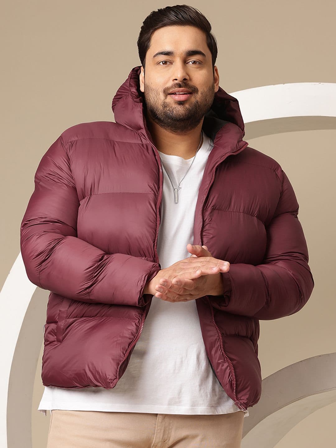 Sztori Plus Size Hooded Padded Jacket - view 1