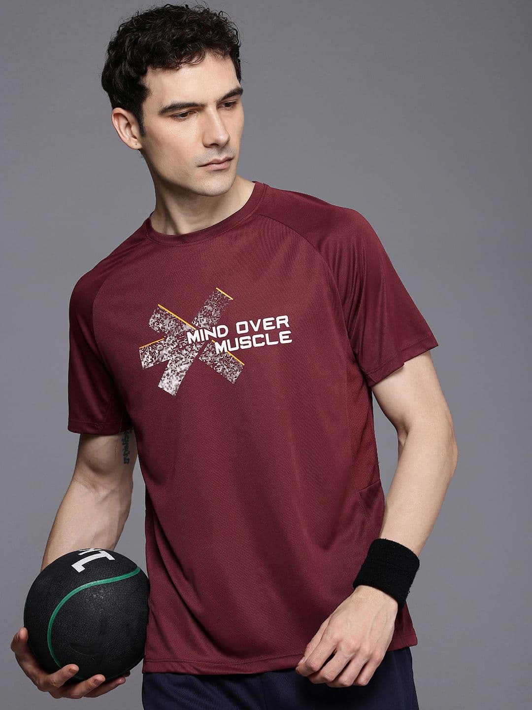 HRX by Hrithik Roshan Brand Logo Printed Antimicrobial Finish Rapid Dry Training T-shirt - view 1
