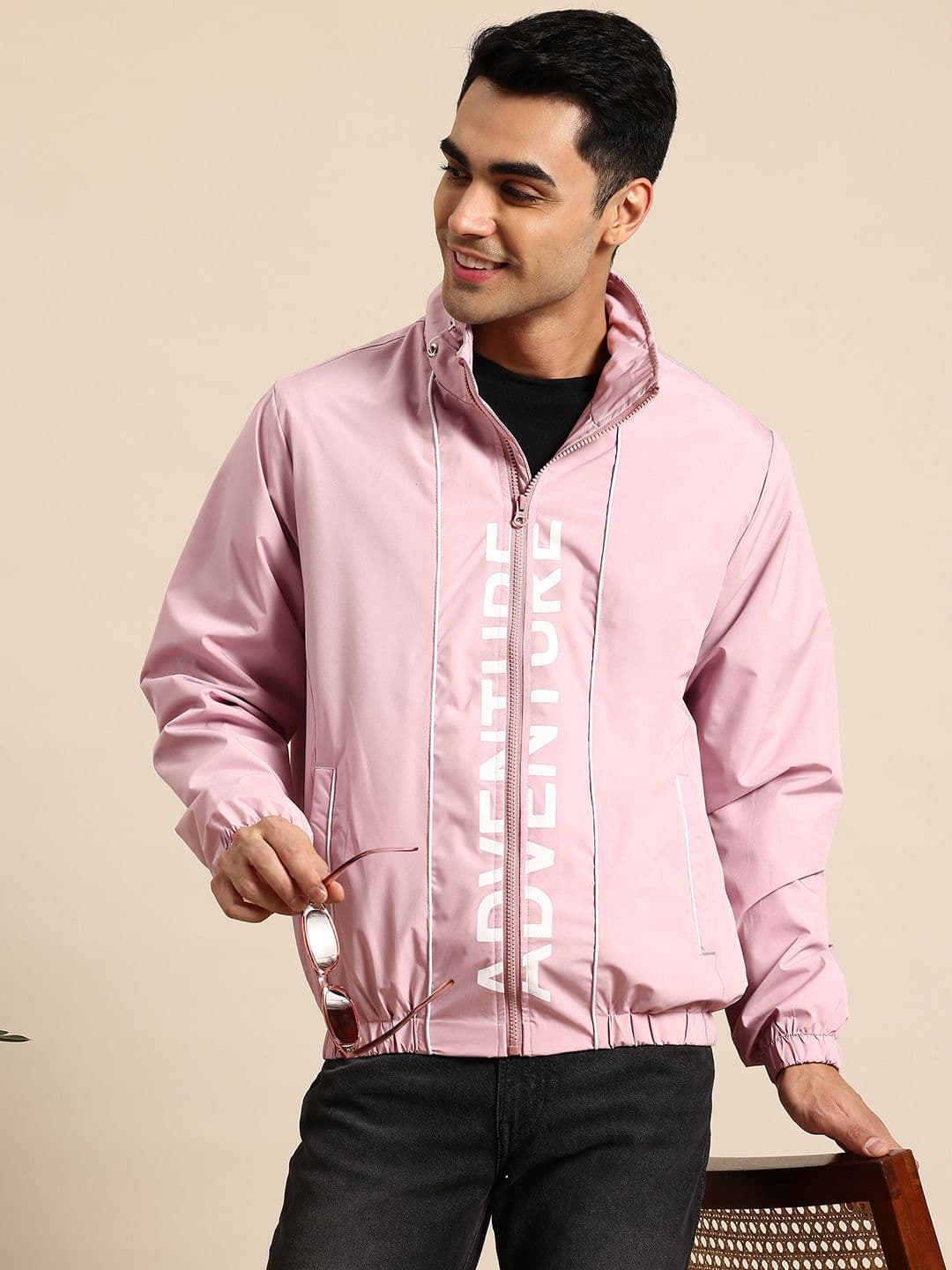 Mast & Harbour Typography Printed Bomber Jacket - view 1