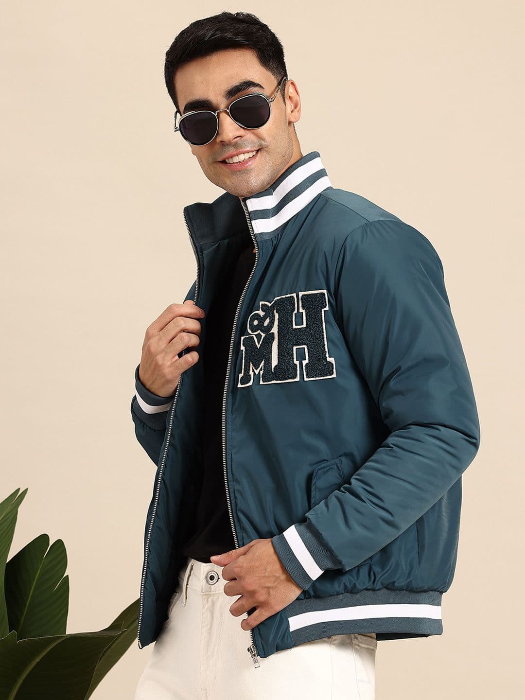 Mast & Harbour Bomber Jacket with Applique Detailing - view 1