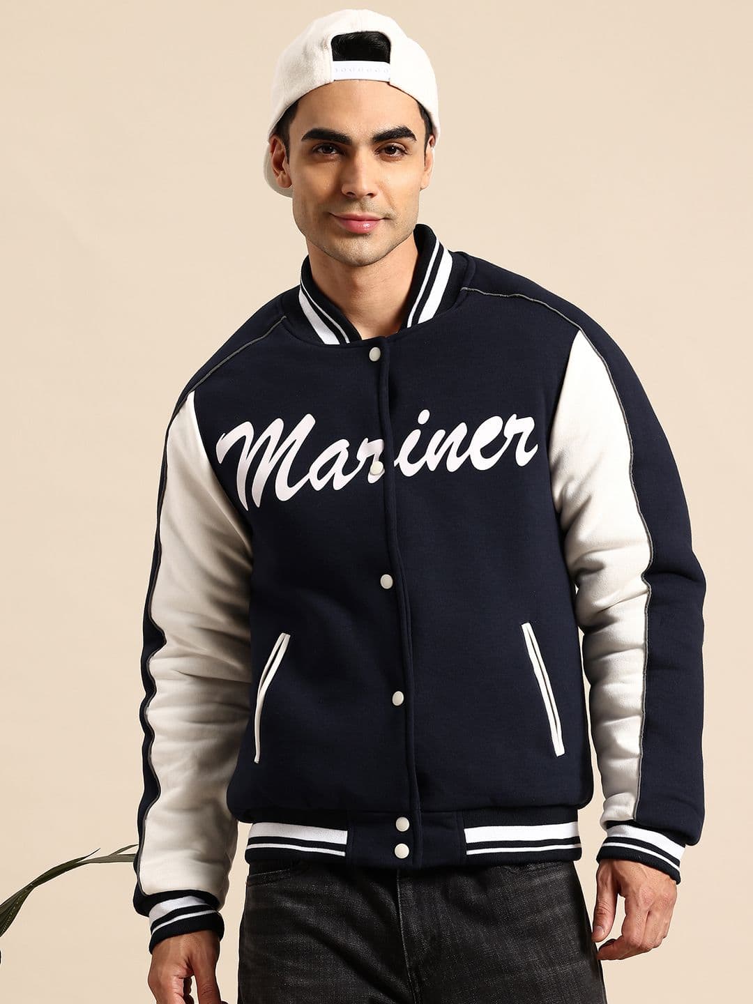 Mast & Harbour Typography Printed Varsity Jacket - view 1