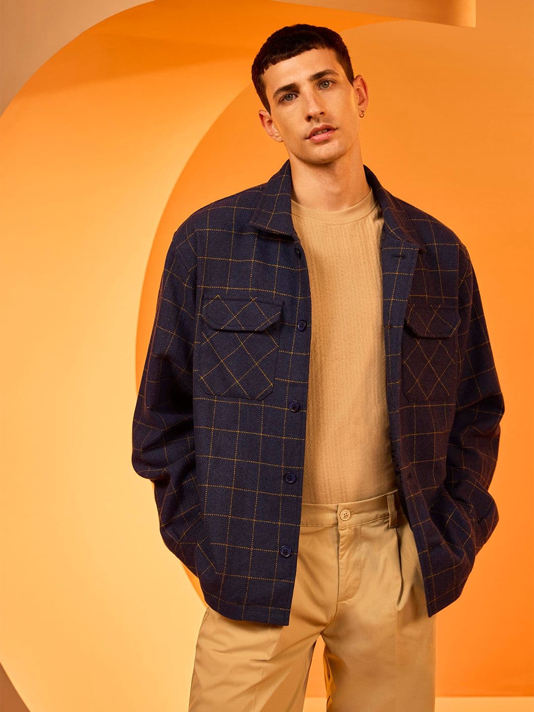 Mast & Harbour Checked Shacket Style Jacket - view 1