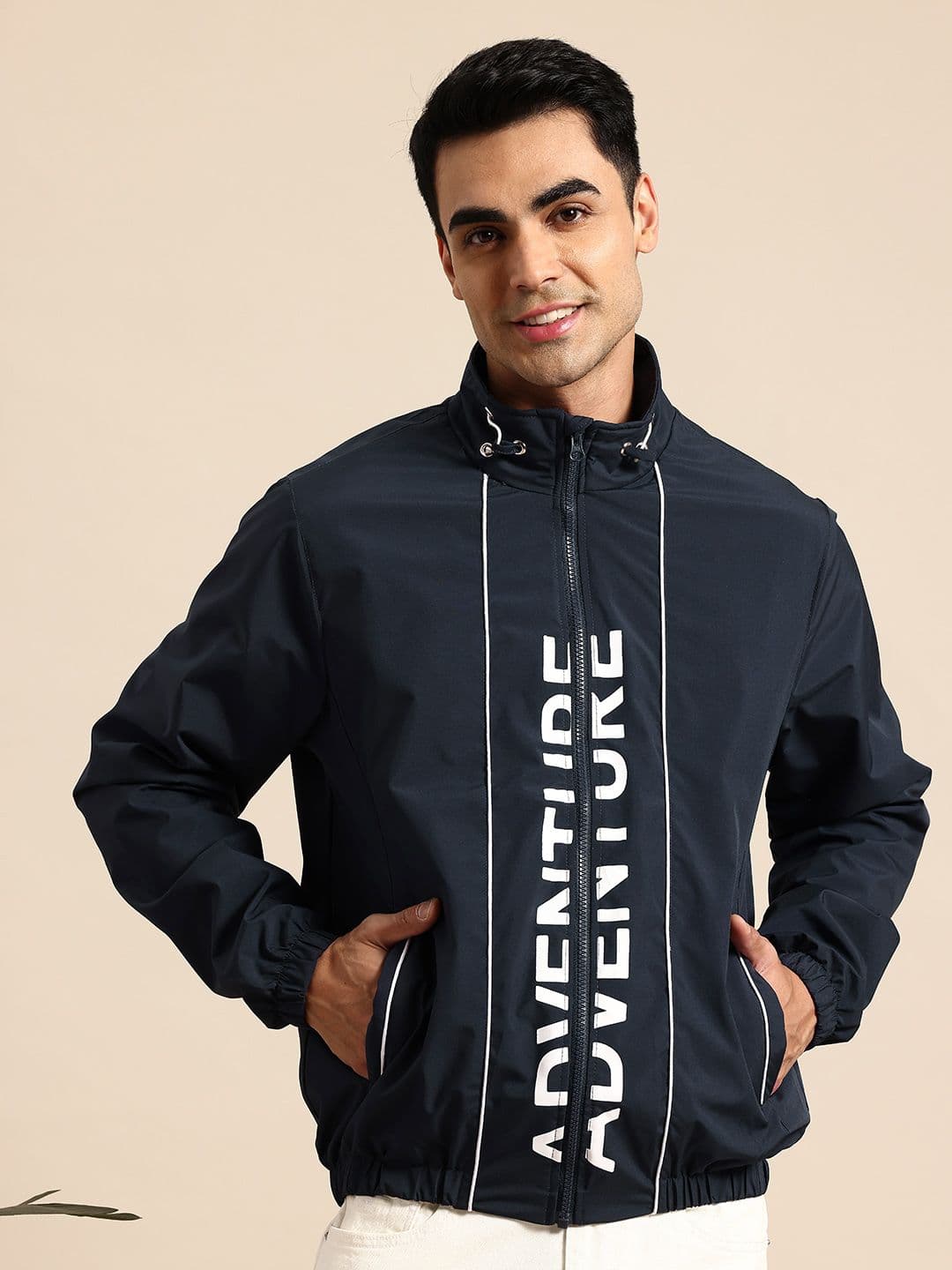 Mast & Harbour Typography Printed Bomber Jacket - view 1