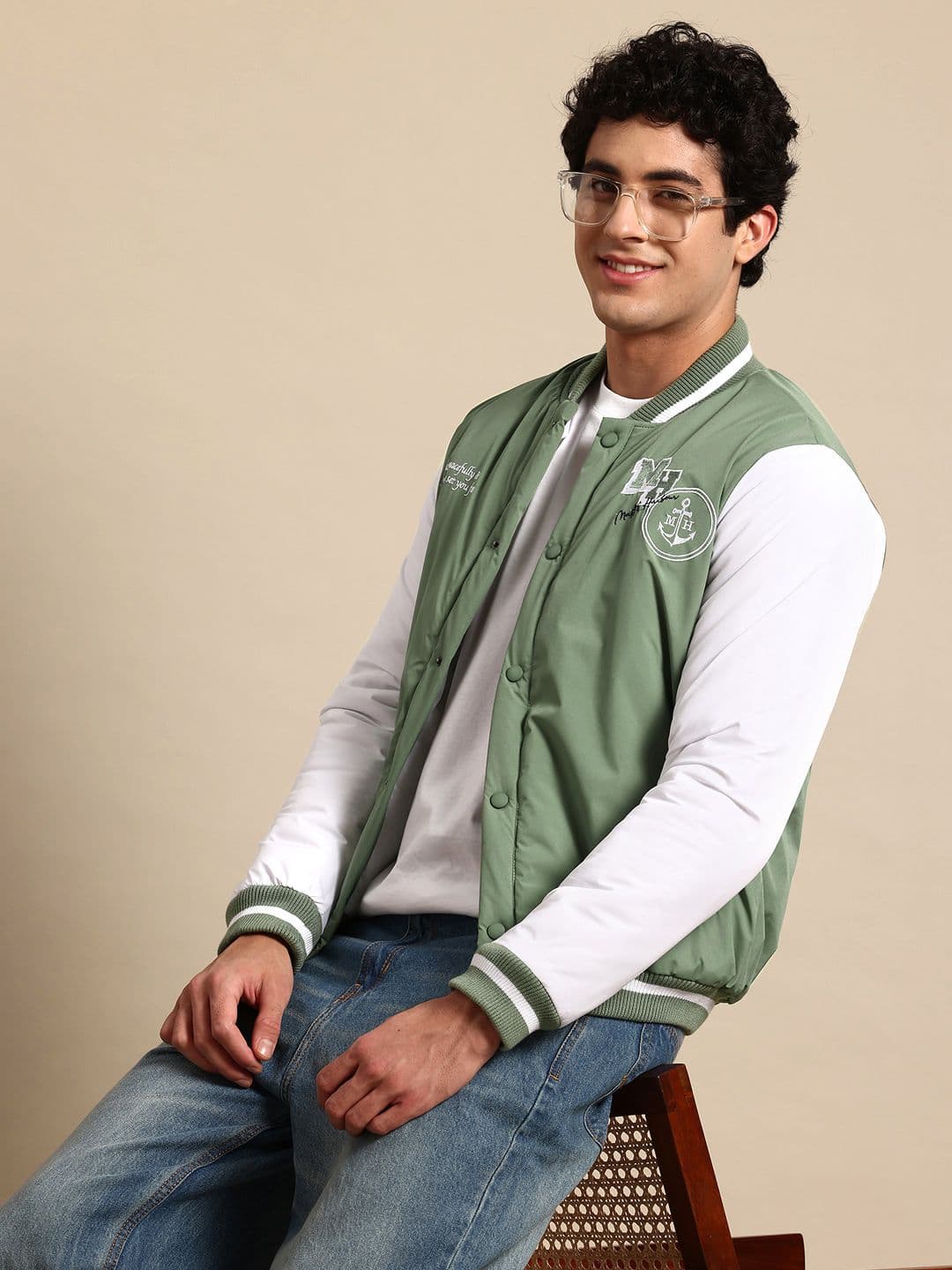 Mast & Harbour Applique Bomber Jacket - view 1