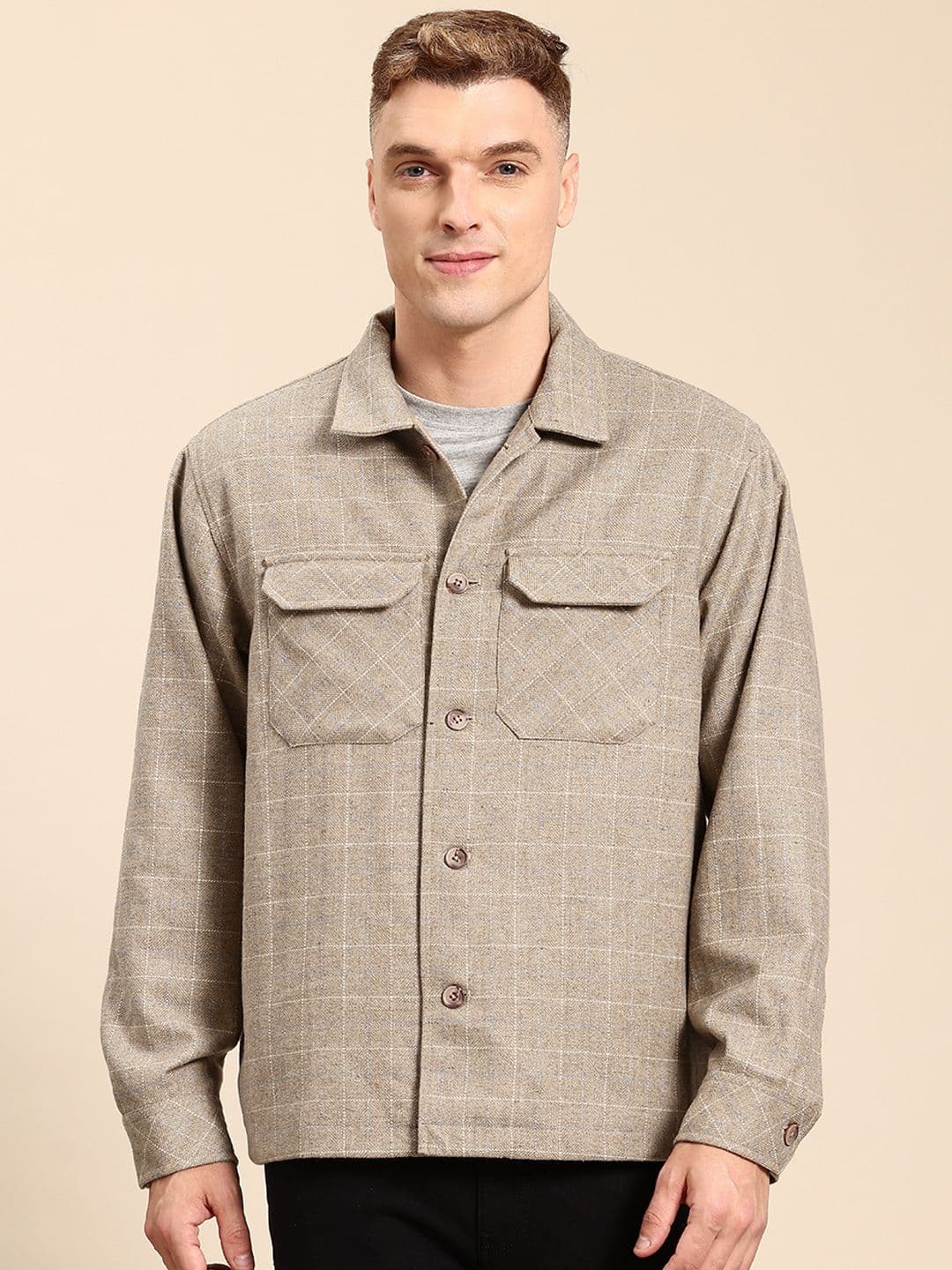 Mast & Harbour Checked Shacket Style Jacket - view 1