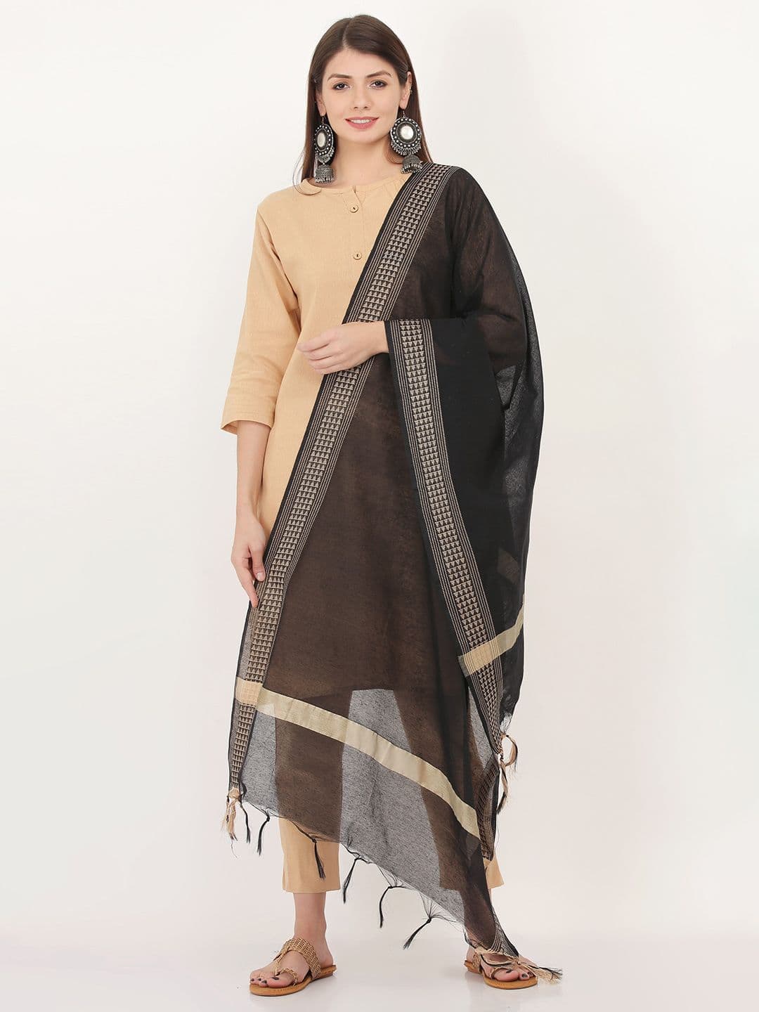 Livvie Woven Design Cotton Silk Dupatta - view 1