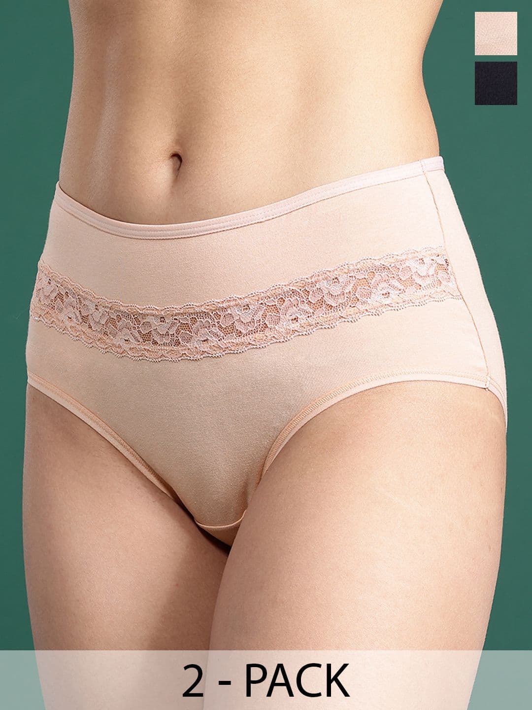 DressBerry Dresserry Pack of 2 High-Rise Laced Hipster Briefs - view 1