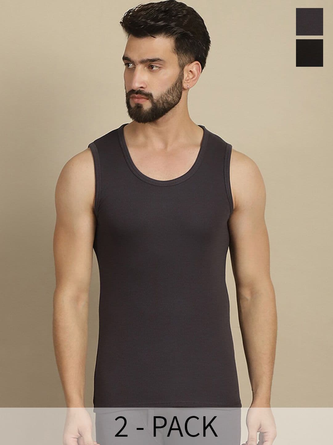 Aerowarm Pack Of 2 Round Neck Sleeveless Thermal T-shirt - view 1