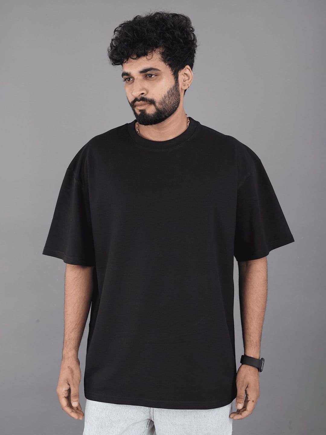 BROWN BROTHERS Unisex Pure Cotton Round Neck Short Sleeves Oversized Pockets T-shirt - view 1