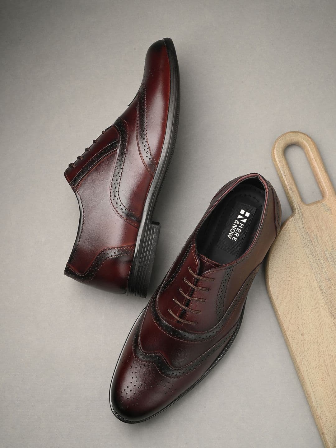 HERE&NOW Men Textured Formal Brogues - view 1
