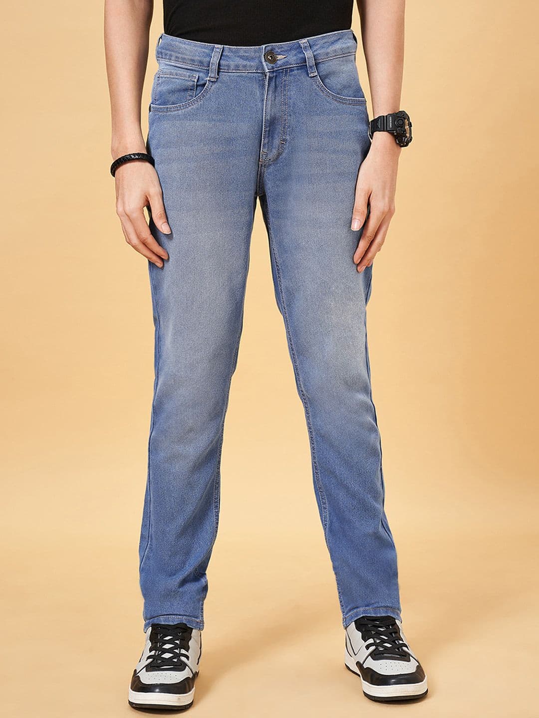 SF JEANS by Pantaloons Men Slim Fit Clean Look Light Fade Jeans - view 1