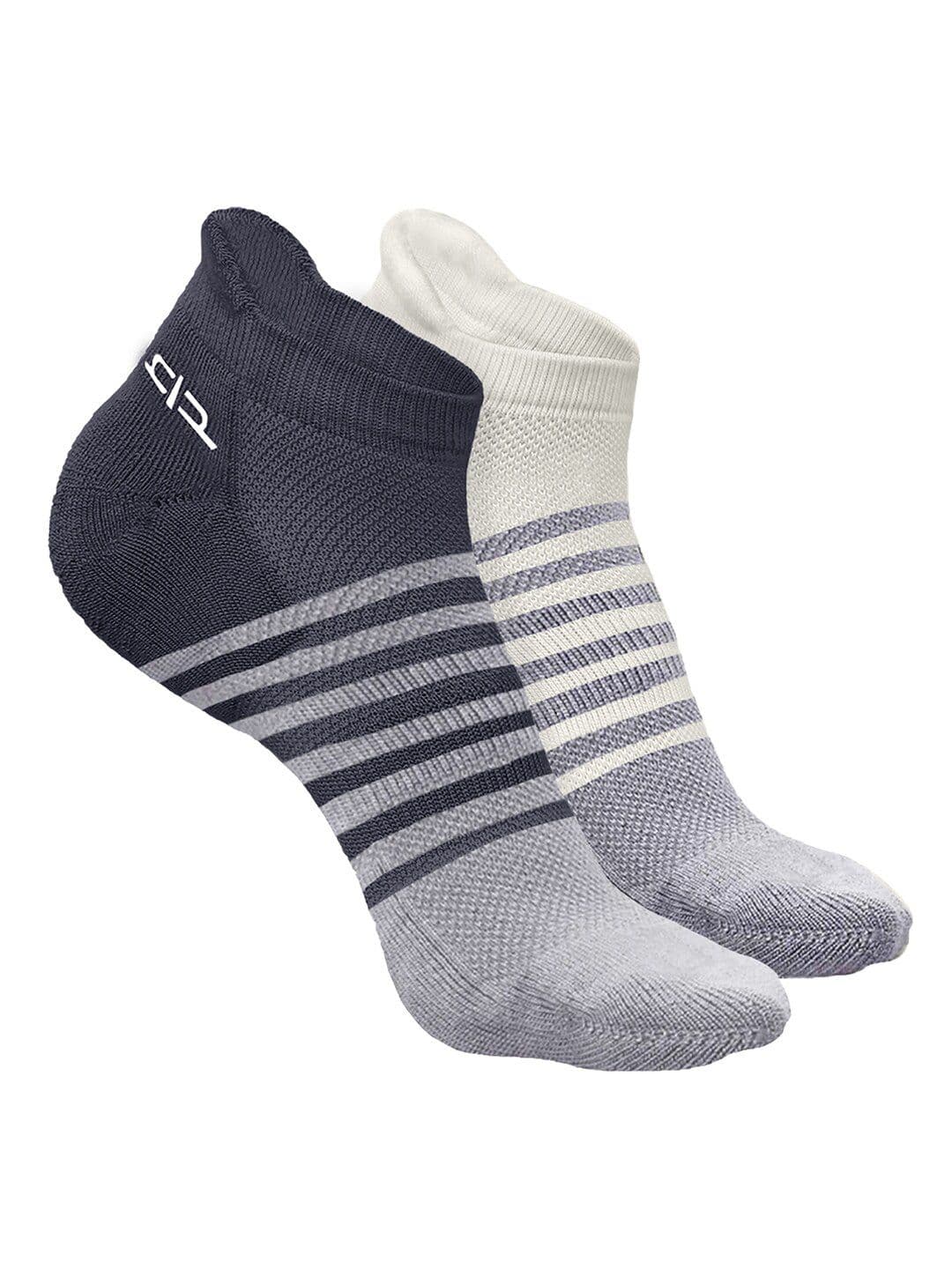 Heelium Men Pack of 2 Bamboo Super Soft & Odour-Free Breathable Striped Ankle-Length Socks - view 1
