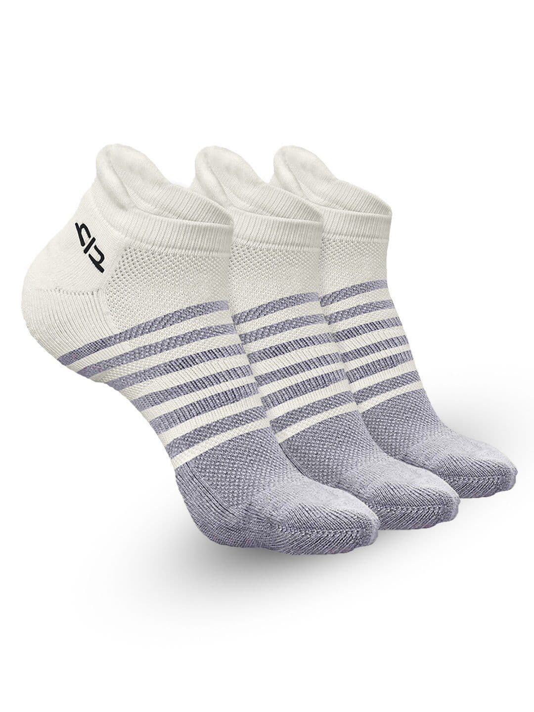 Heelium Men Pack of 3 Bamboo Super Soft & Odour-Free Breathable Striped Ankle-Length Socks - view 1