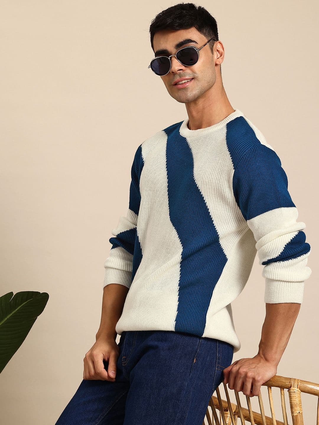 Mast & Harbour Men Self Design Acrylic Pullover - view 1