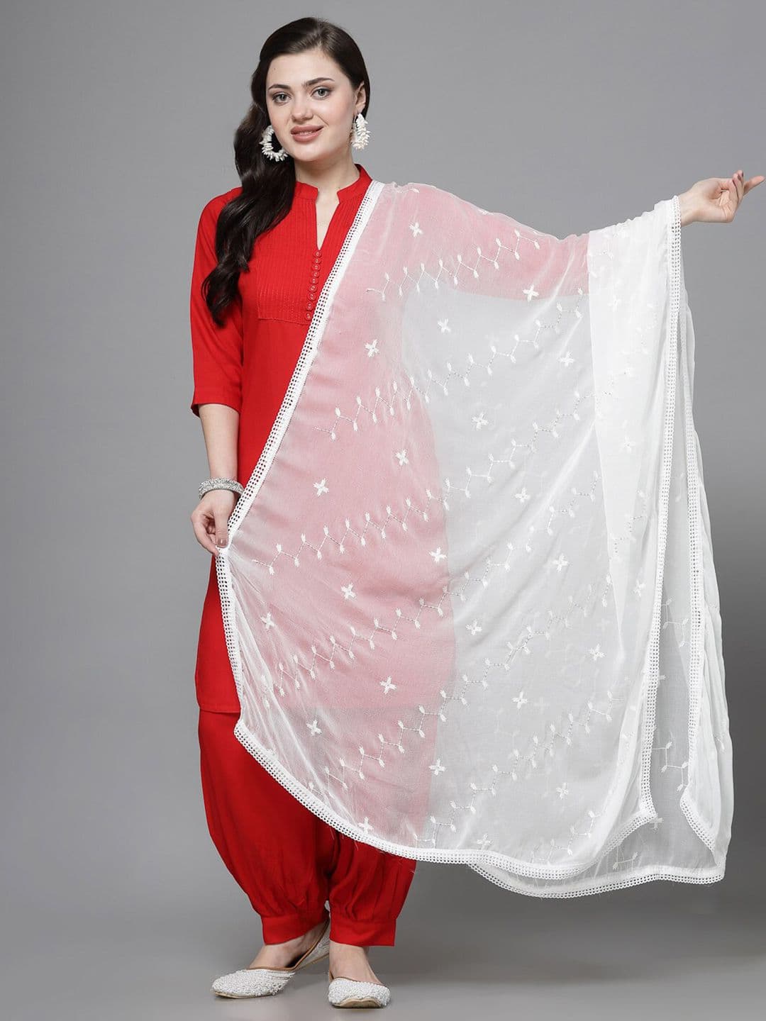 Clora Creation Ethnic Motifs Embroidered Dupatta with Sequinned - view 1