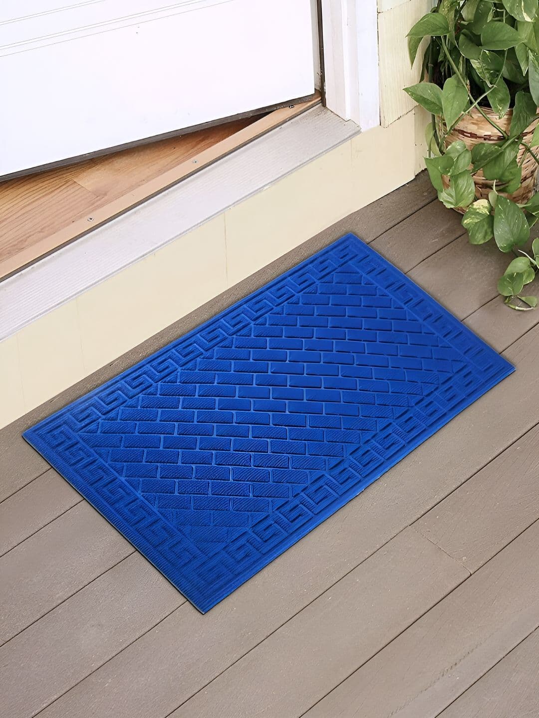 HOKIPO Blue Textured Anti-Skid Doormat - view 1