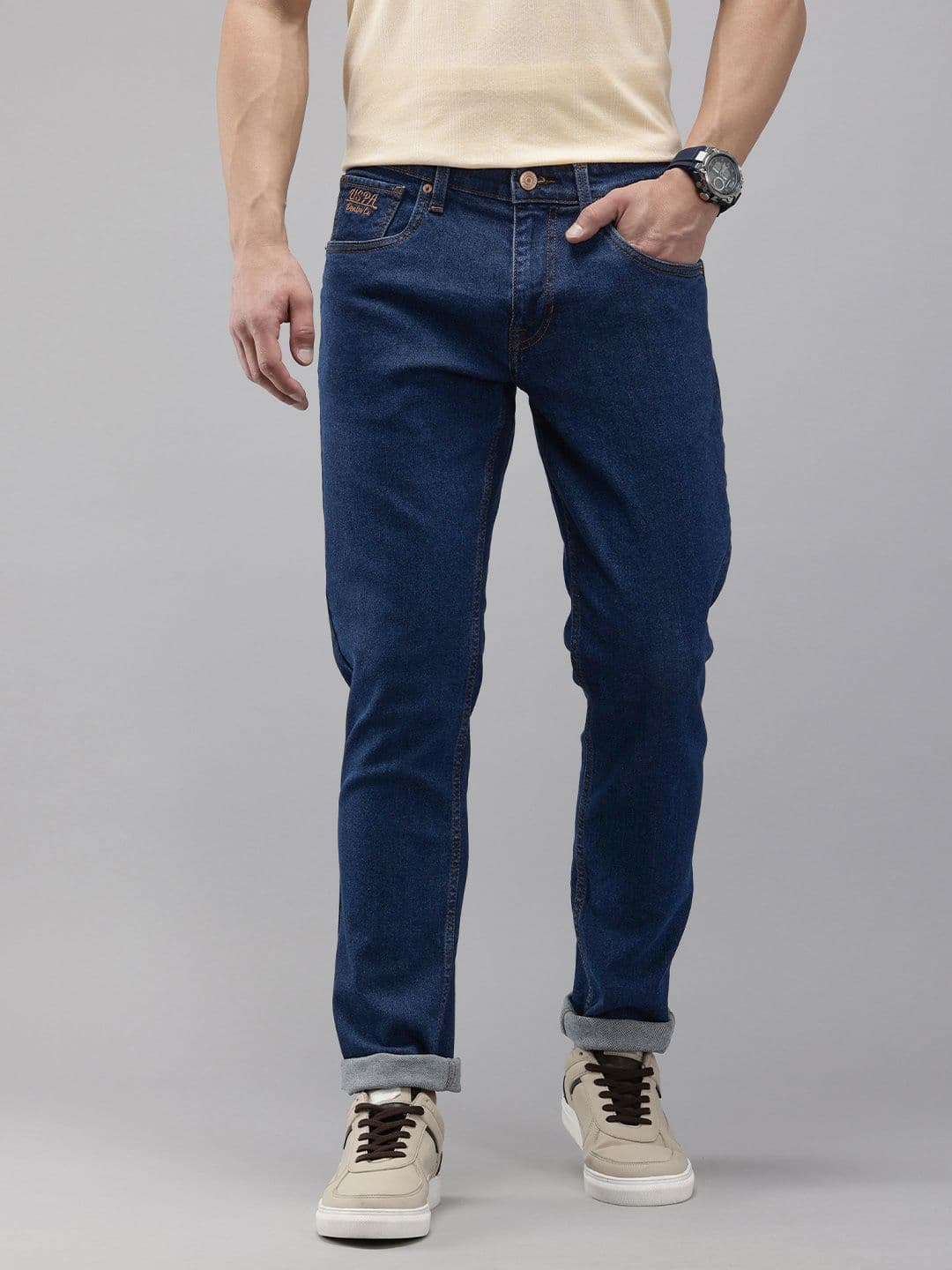 U.S. Polo Assn. Denim Co. Men Brandon Slim Tapered Fit Light Fade Stretchable Jeans