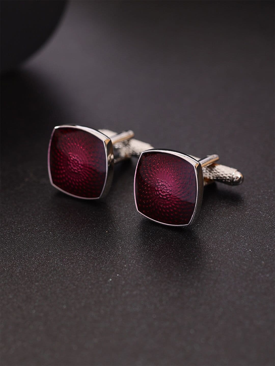 Alvaro Castagnino Metal Printed Square Cufflink - view 1