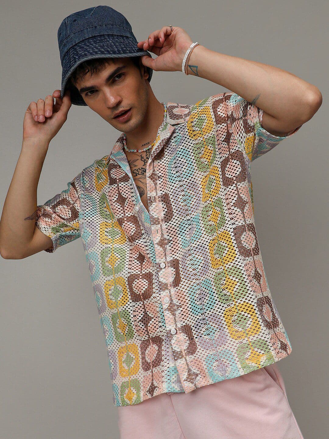 CAHOOT Geometric Block Oversized Shirt - view 1