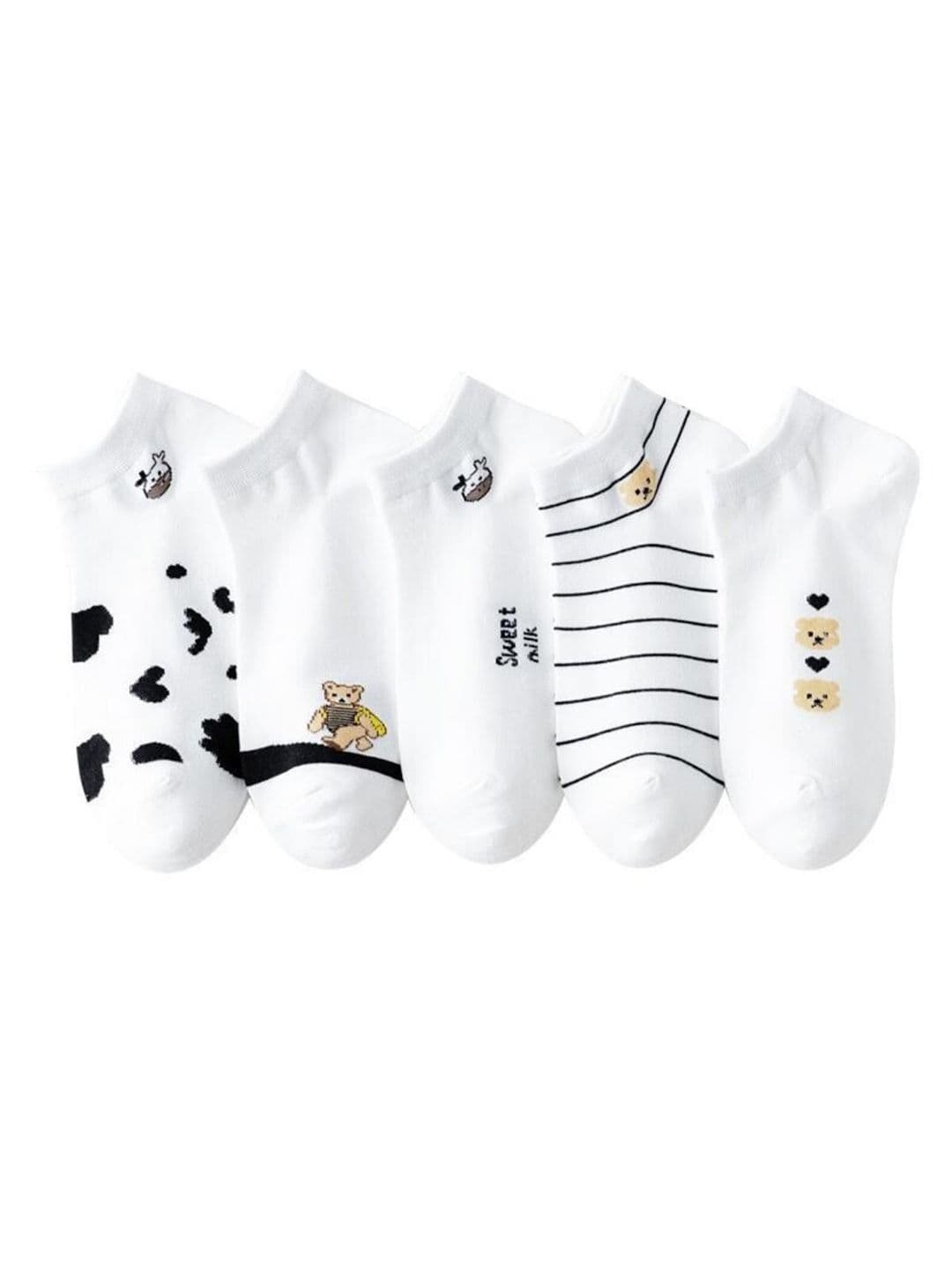 YOUSTYLO Women Pack Of 5 Patterned Ankle Length Socks - view 1