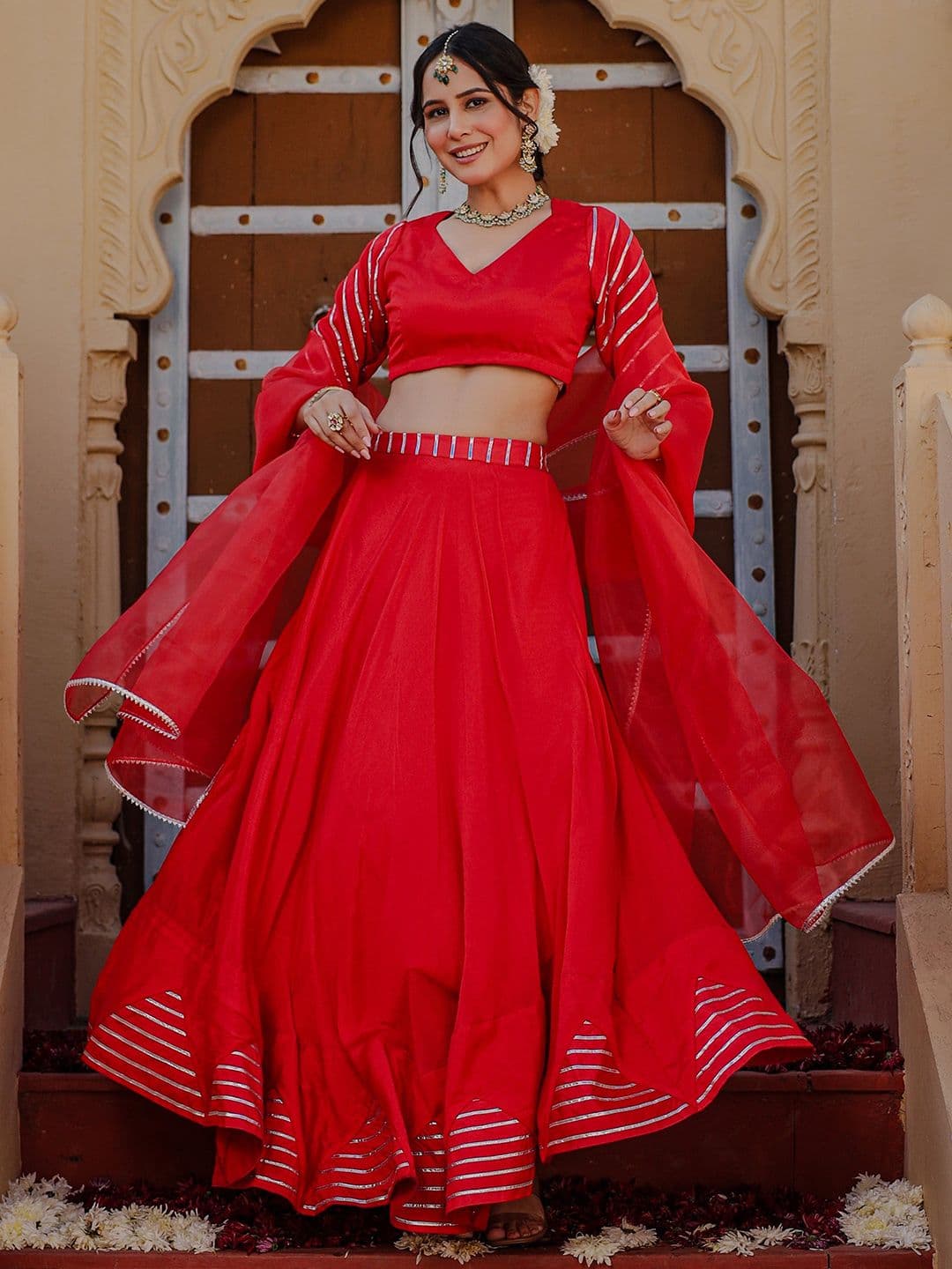 Thread & Button Ready to Wear Lehenga Blouse With Dupatta - view 1