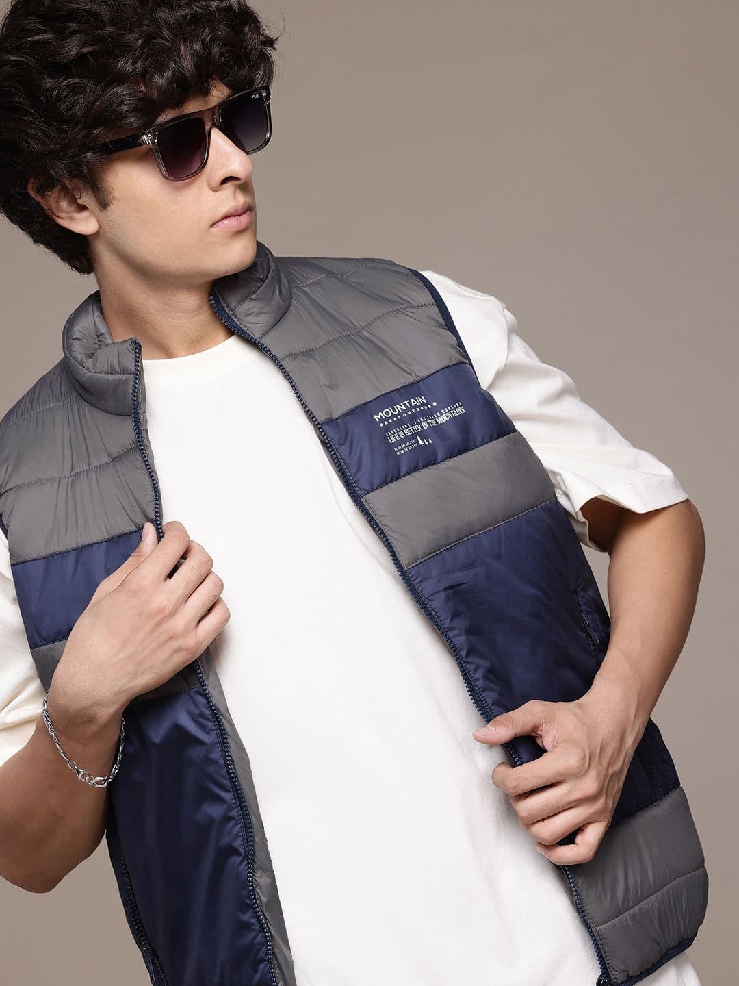 Roadster The Lifestyle Co. Colourblocked Gilet Padded Jacket - view 1